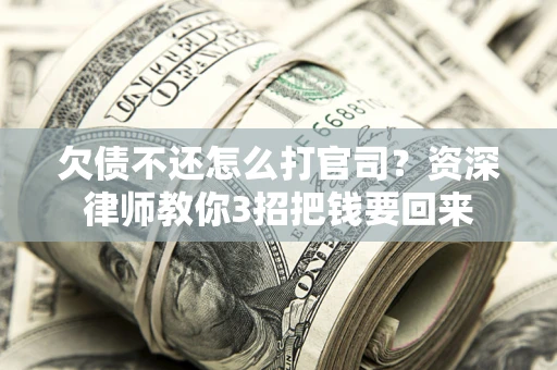 武汉欠债不还怎么打官司？资深律师教你3招把钱要回来