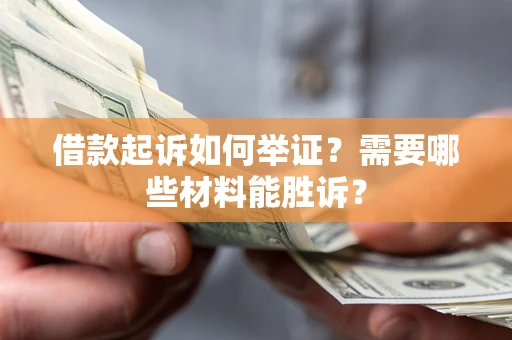 武汉借款起诉如何举证？需要哪些材料能胜诉？