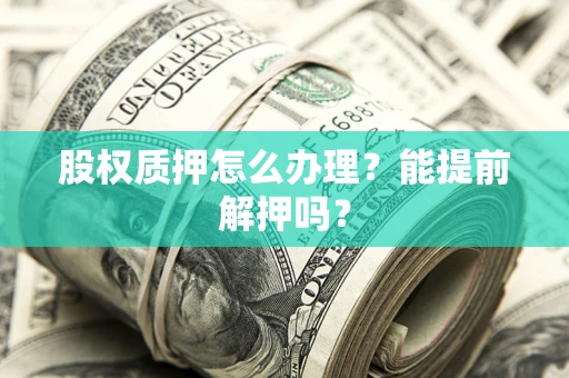 武汉股权质押怎么办理？能提前解押吗？